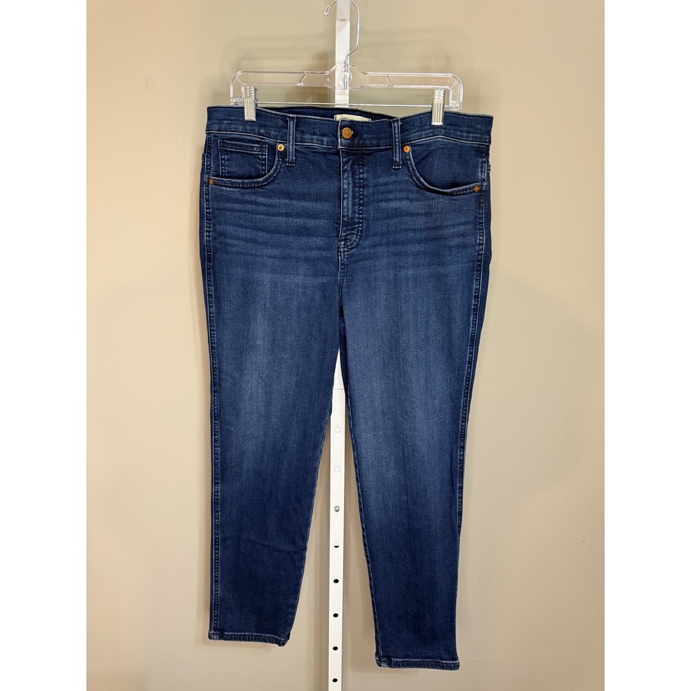 Madewell Stovepipe Jeans Size 32 Dark Wash Straight Leg Denim Classic Clean Girl